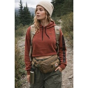 Under‎ Armour Small Women's Rust Cropped Crop Hoodie Gorpcore Granola Cabincore